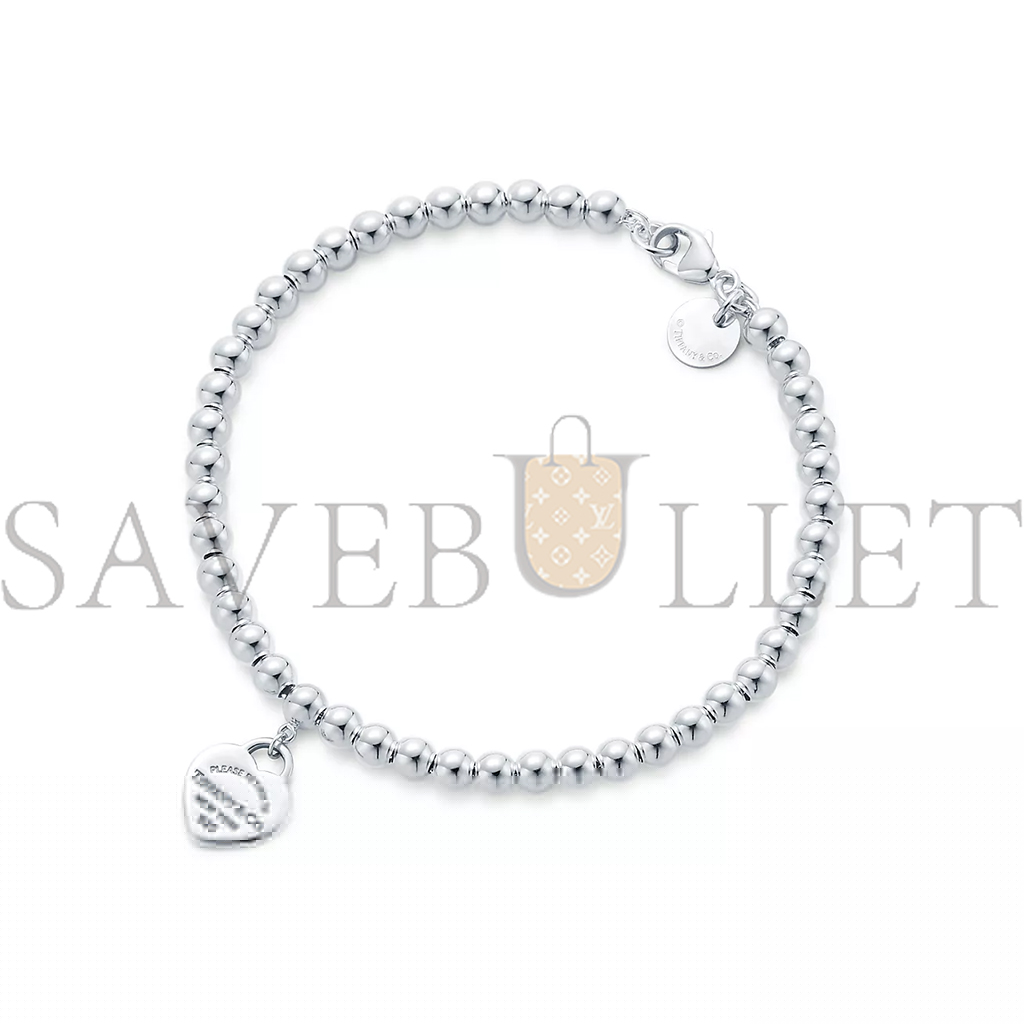 T*f*ny blue heart tag bead bracelet 60136706